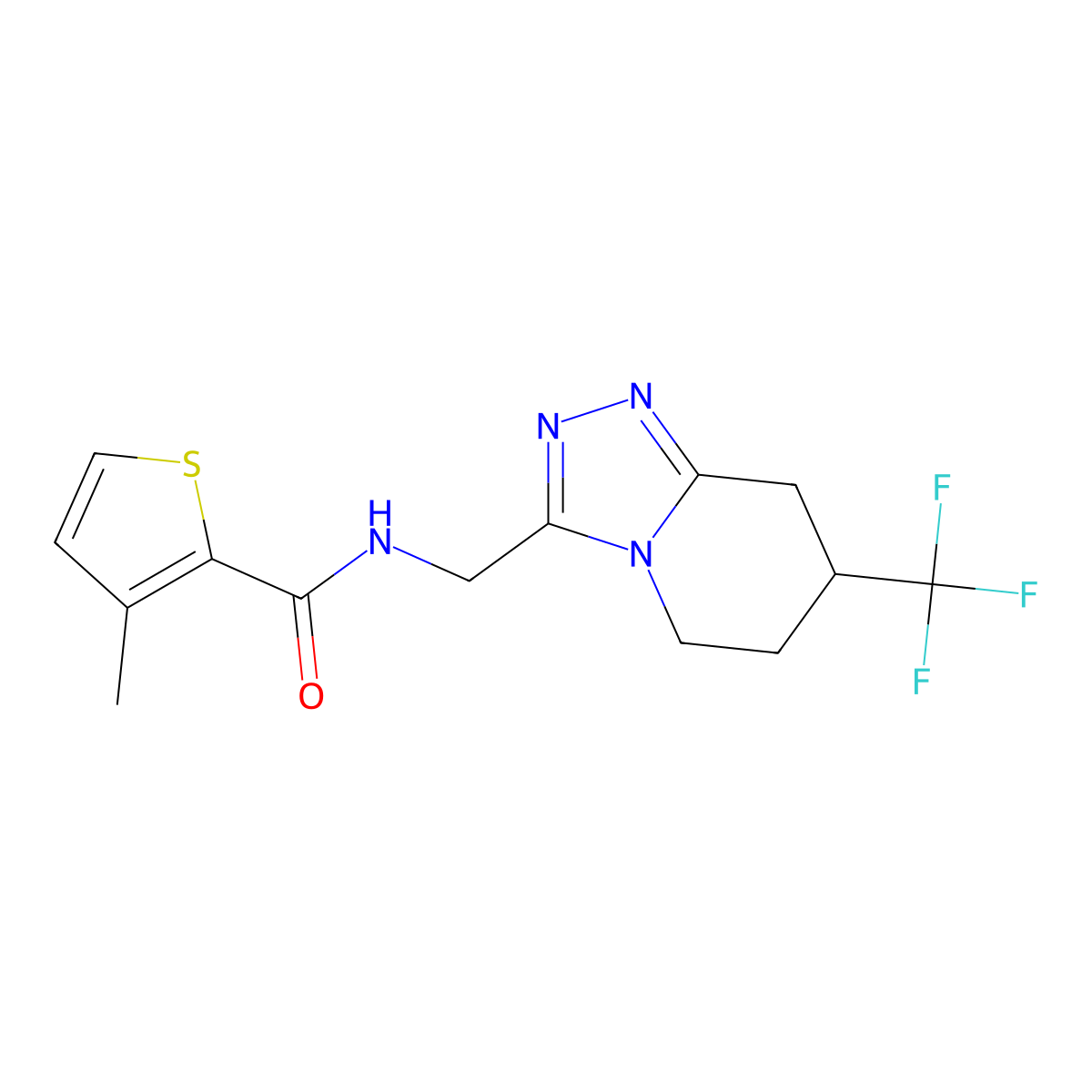3-methyl-N-((7-(trifluoromethyl)-5,6,7,8-tetrahydro-[1,2,4]triazolo[4,3-a]pyridin-3-yl)methyl)thiophene-2-carboxamide molecular structure, CAS 2034381-83-2
