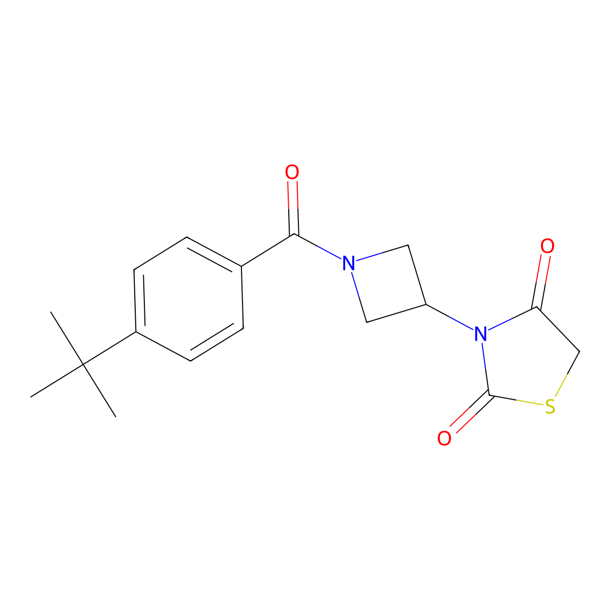 3-(1-(4-(Tert-butyl)benzoyl)azetidin-3-yl)thiazolidine-2,4-dione molecular structure, CAS 2034381-89-8