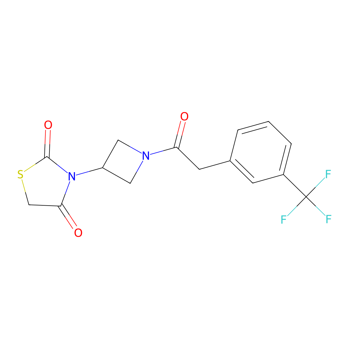 3-(1-(2-(3-(Trifluoromethyl)phenyl)acetyl)azetidin-3-yl)thiazolidine-2,4-dione molecular structure, CAS 2034382-04-0