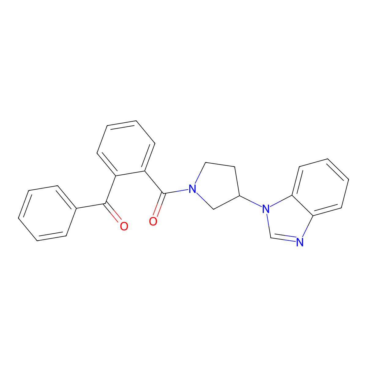 (3-(1H-benzo[d]imidazol-1-yl)pyrrolidin-1-yl)(2-benzoylphenyl)methanone molecular structure, CAS 2034382-15-3