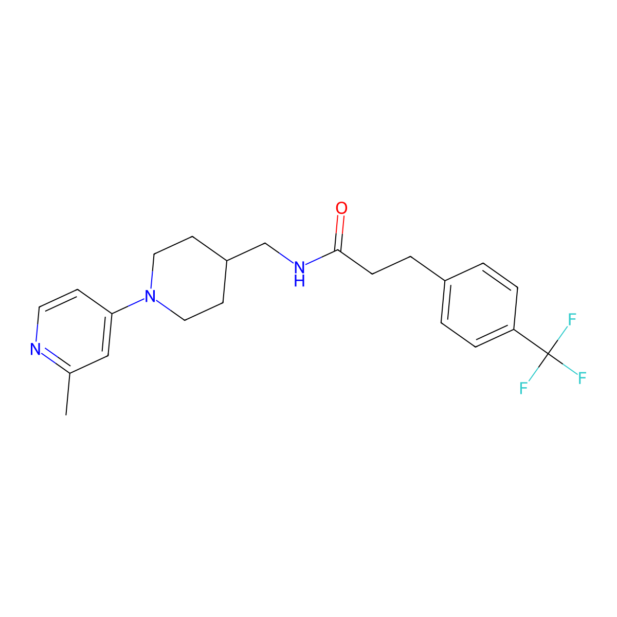 N-{[1-(2-methylpyridin-4-yl)piperidin-4-yl]methyl}-3-[4-(trifluoromethyl)phenyl]propanamide molecular structure, CAS 2034382-21-1