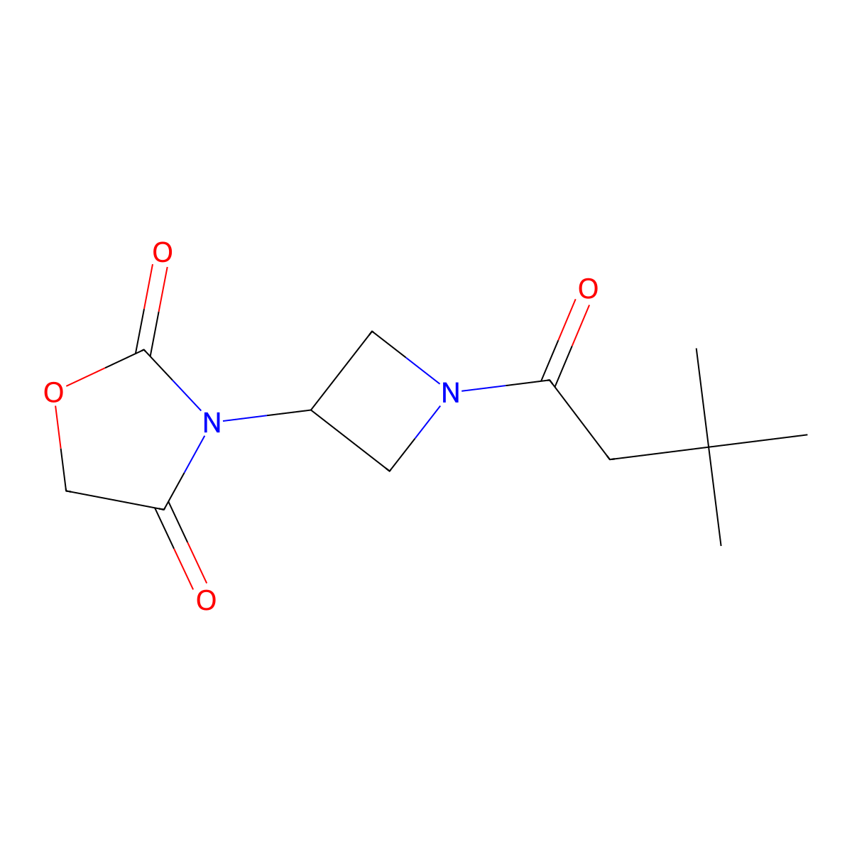 3-(1-(3,3-Dimethylbutanoyl)azetidin-3-yl)oxazolidine-2,4-dione molecular structure, CAS 2034382-25-5