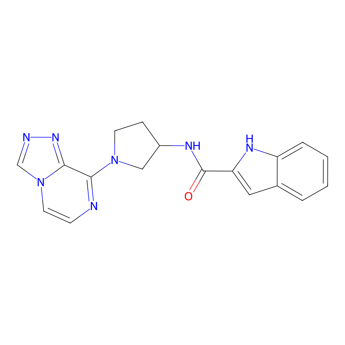 N-(1-{[1,2,4]triazolo[4,3-a]pyrazin-8-yl}pyrrolidin-3-yl)-1H-indole-2-carboxamide molecular structure, CAS 2034382-33-5