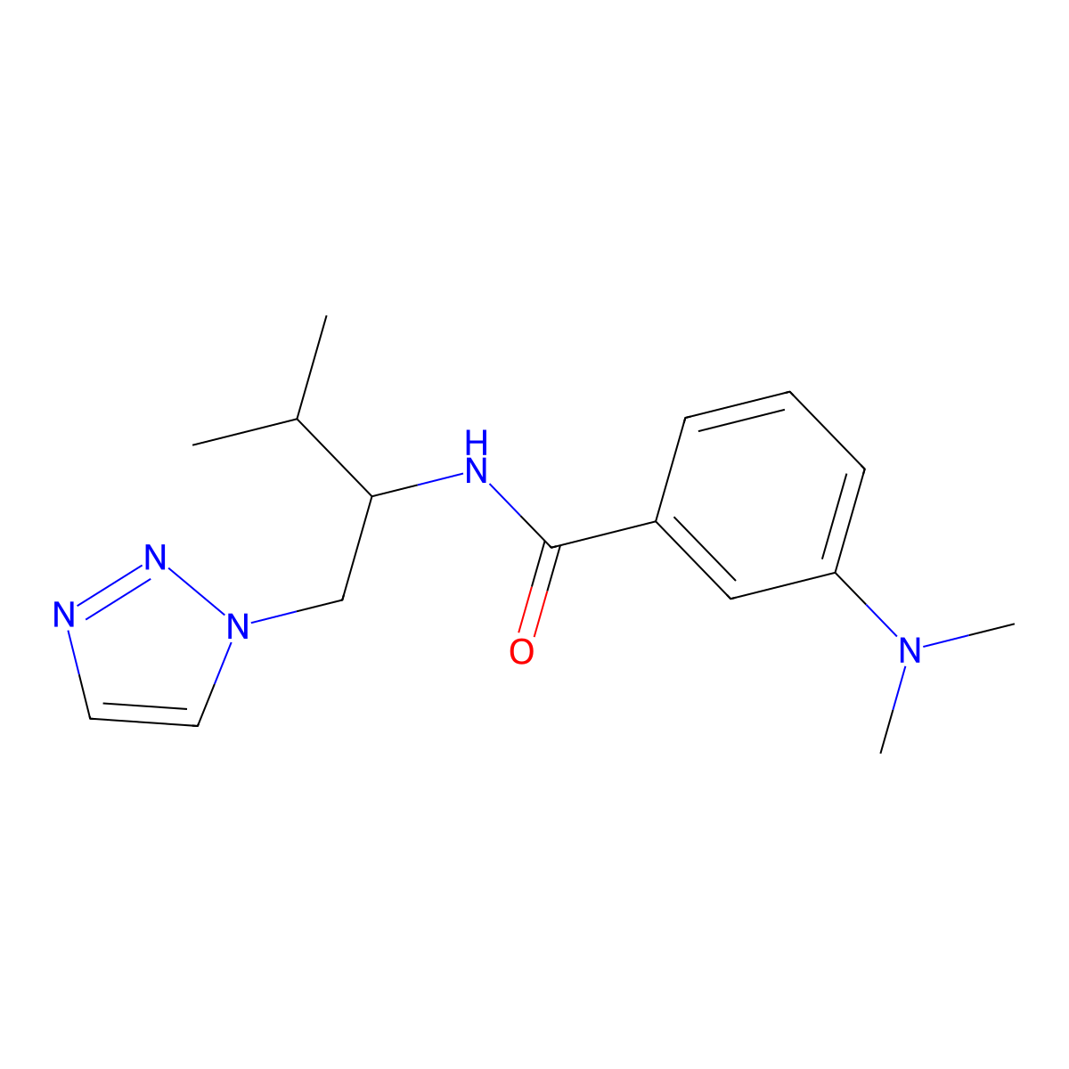 3-(dimethylamino)-N-(3-methyl-1-(1H-1,2,3-triazol-1-yl)butan-2-yl)benzamide molecular structure, CAS 2034382-35-7