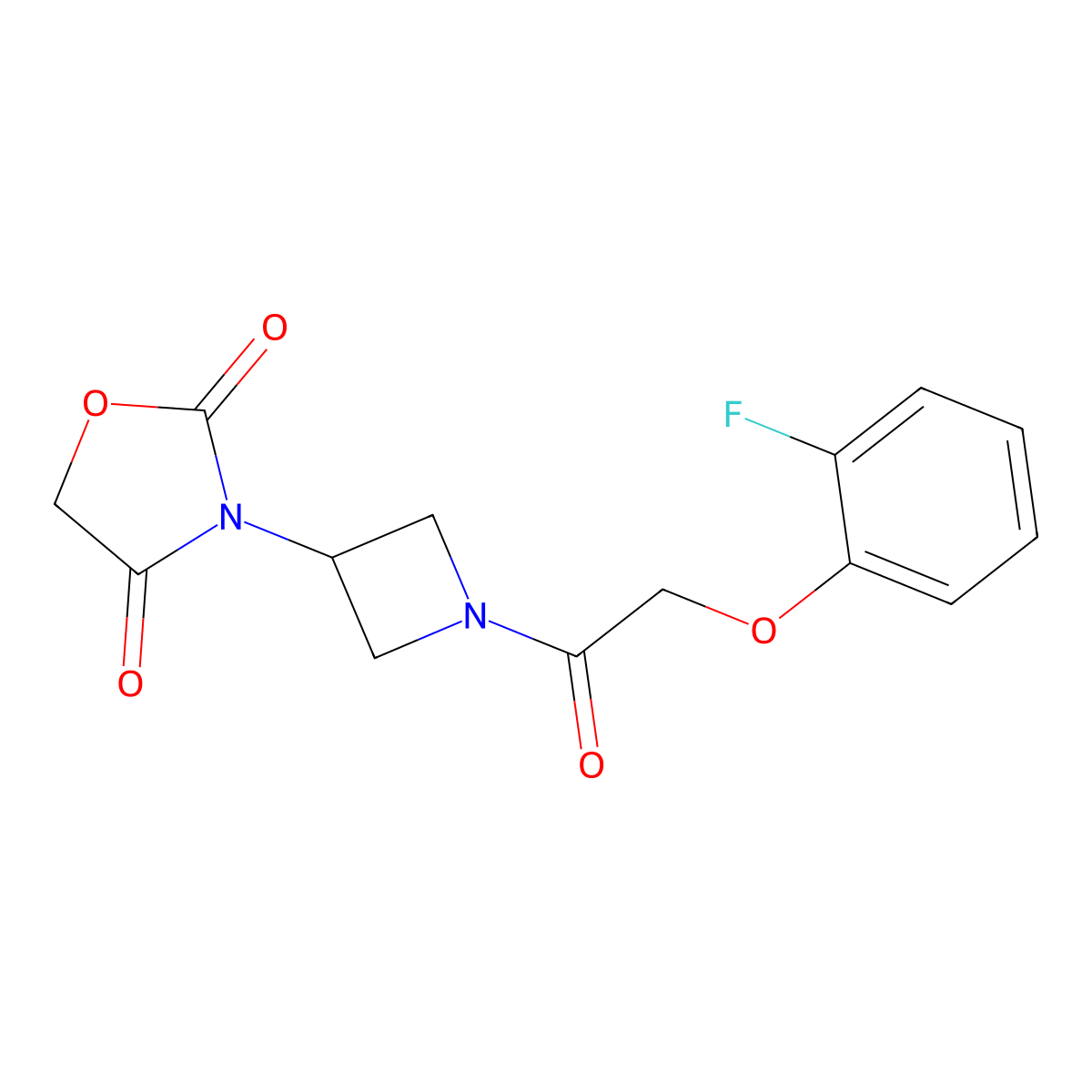 3-(1-(2-(2-Fluorophenoxy)acetyl)azetidin-3-yl)oxazolidine-2,4-dione molecular structure, CAS 2034382-42-6
