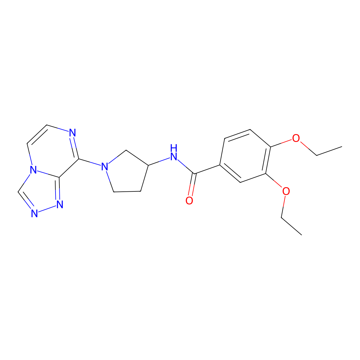 N-(1-([1,2,4]triazolo[4,3-a]pyrazin-8-yl)pyrrolidin-3-yl)-3,4-diethoxybenzamide molecular structure, CAS 2034382-48-2