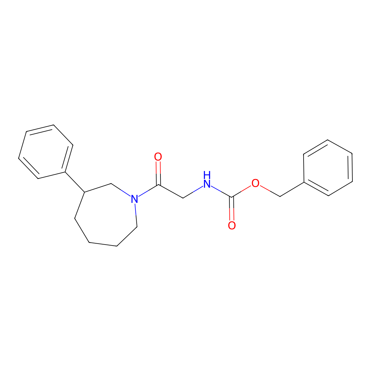 benzyl N-[2-oxo-2-(3-phenylazepan-1-yl)ethyl]carbamate molecular structure, CAS 2034382-63-1