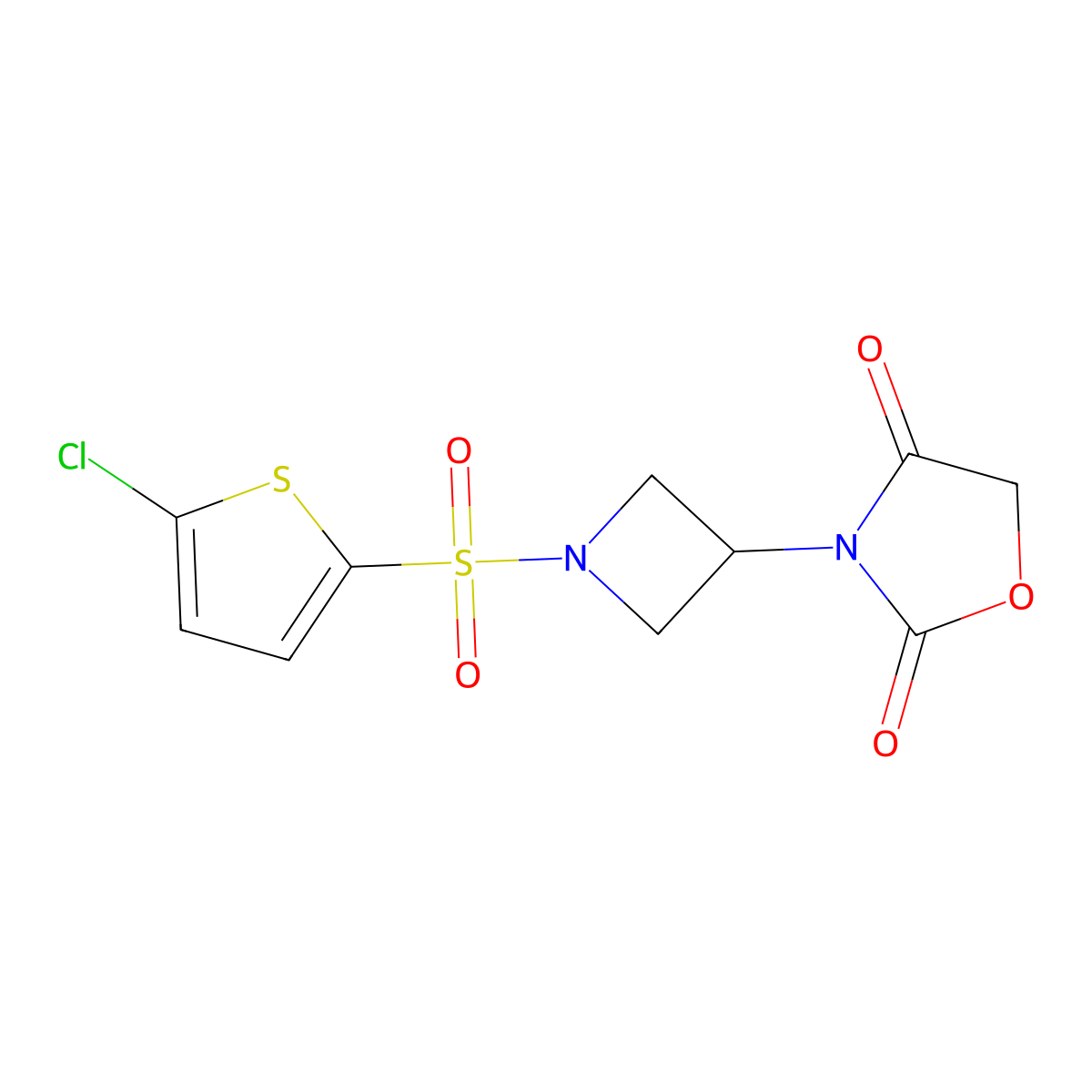 3-(1-((5-Chlorothiophen-2-yl)sulfonyl)azetidin-3-yl)oxazolidine-2,4-dione molecular structure, CAS 2034382-76-6