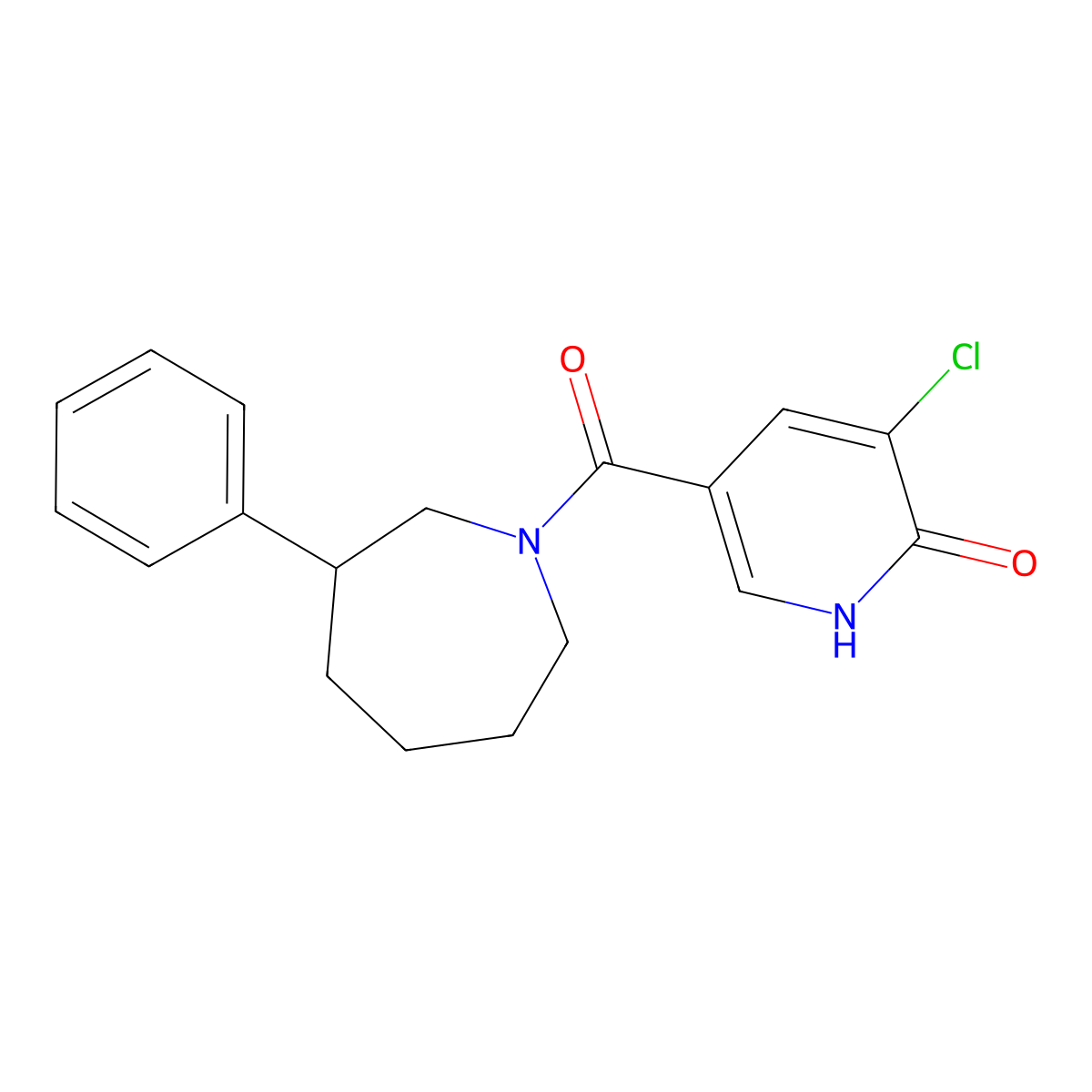 (5-Chloro-6-hydroxypyridin-3-yl)(3-phenylazepan-1-yl)methanone molecular structure, CAS 2034382-80-2