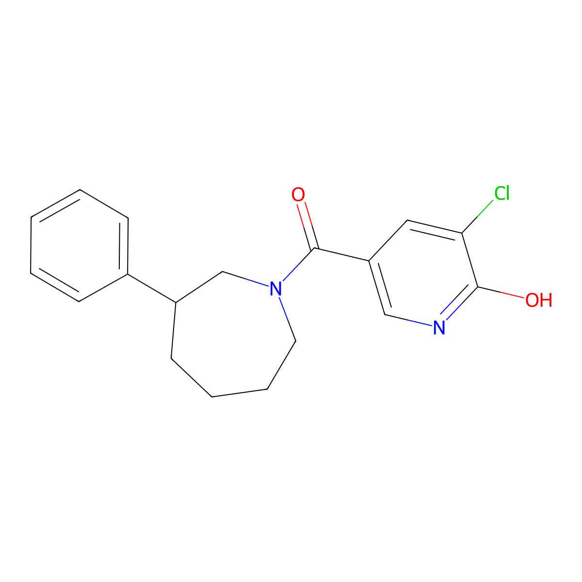 (5-Chloro-6-hydroxypyridin-3-yl)(3-phenylazepan-1-yl)methanone molecular structure, CAS 2034382-80-2