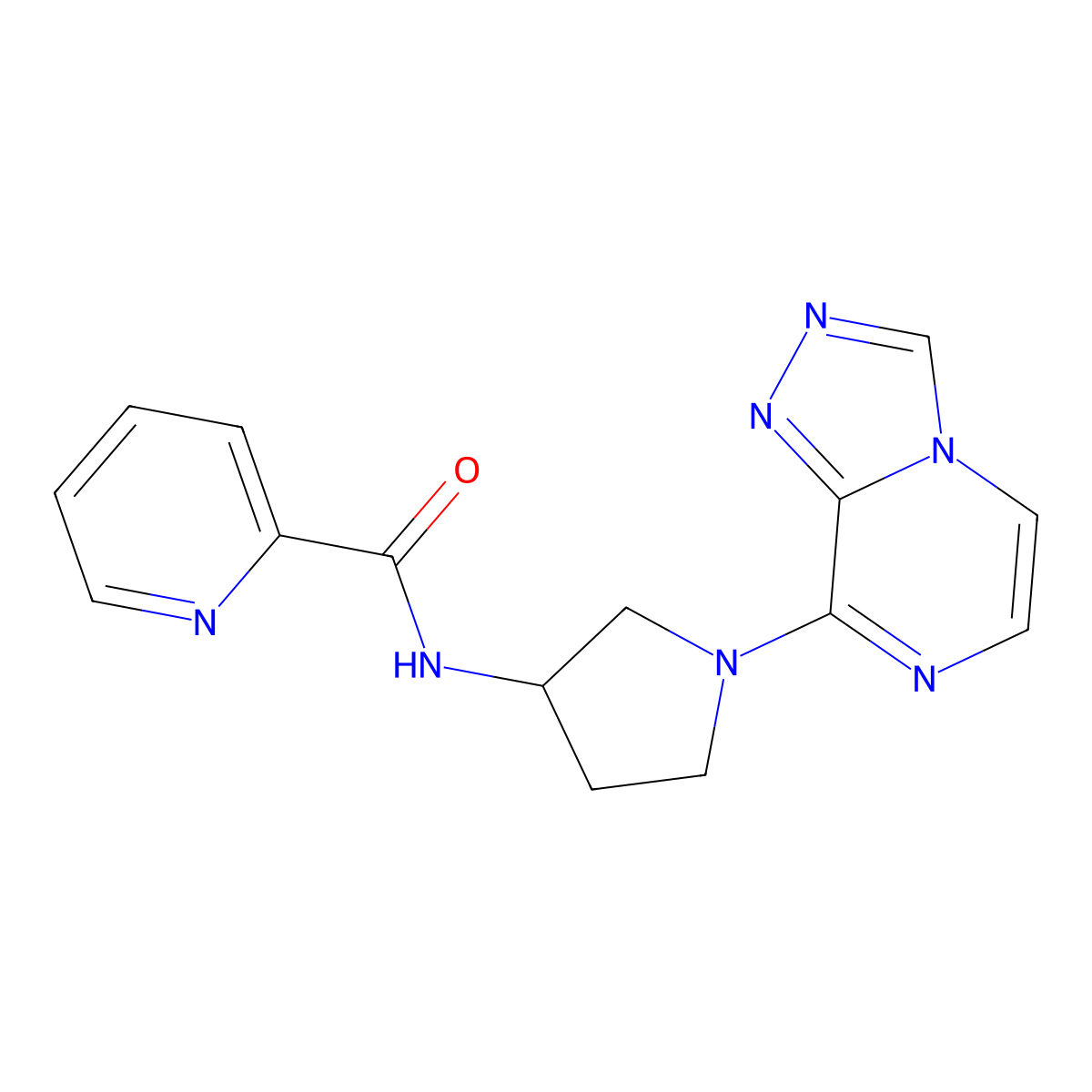 N-(1-([1,2,4]triazolo[4,3-a]pyrazin-8-yl)pyrrolidin-3-yl)picolinamide molecular structure, CAS 2034382-84-6
