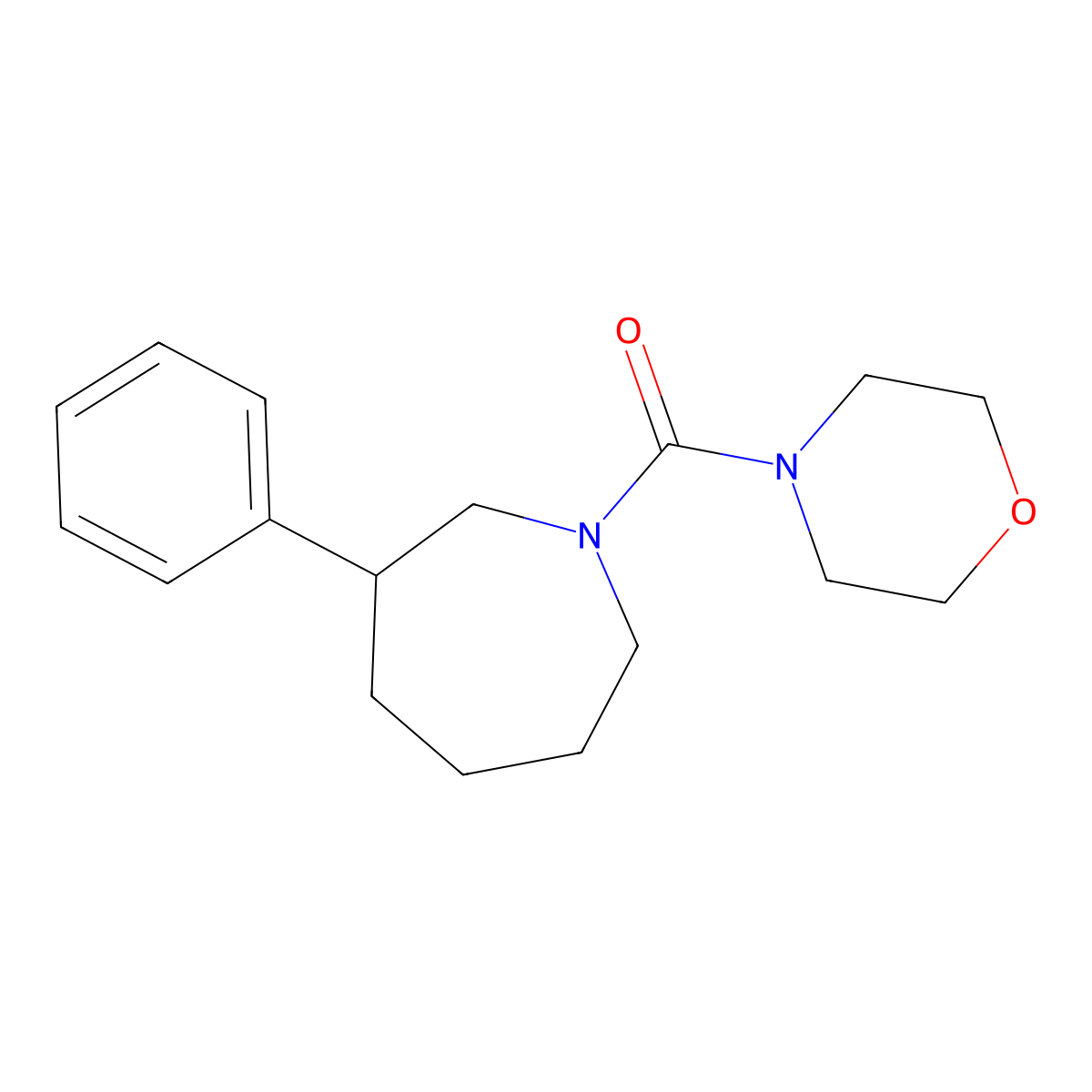 Morpholino(3-phenylazepan-1-yl)methanone molecular structure, CAS 2034382-98-2