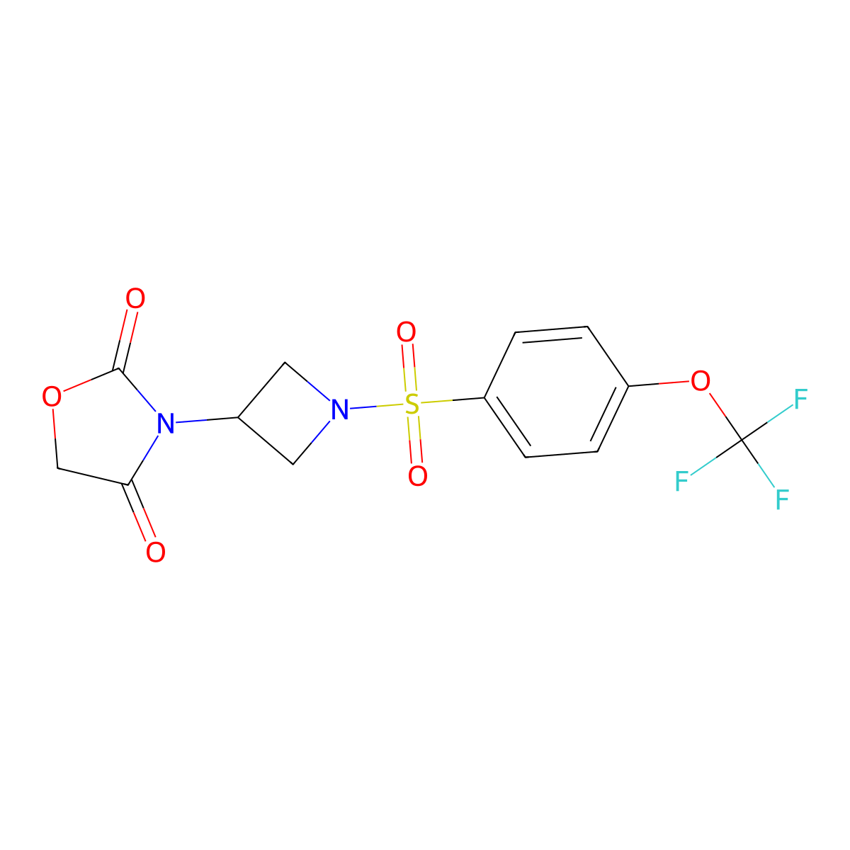 3-(1-((4-(Trifluoromethoxy)phenyl)sulfonyl)azetidin-3-yl)oxazolidine-2,4-dione molecular structure, CAS 2034382-99-3
