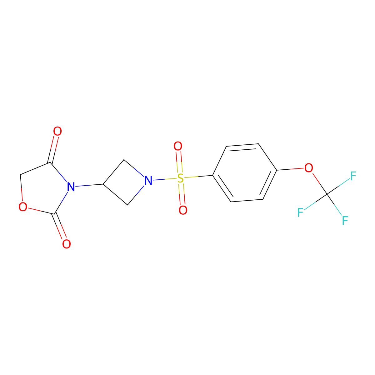 3-(1-((4-(Trifluoromethoxy)phenyl)sulfonyl)azetidin-3-yl)oxazolidine-2,4-dione molecular structure, CAS 2034382-99-3