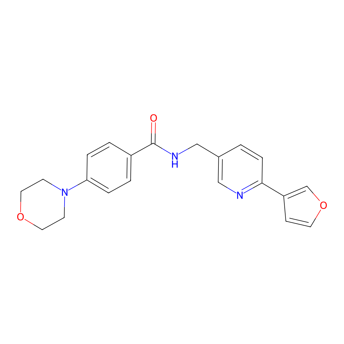 N-((6-(furan-3-yl)pyridin-3-yl)methyl)-4-morpholinobenzamide molecular structure, CAS 2034383-02-1