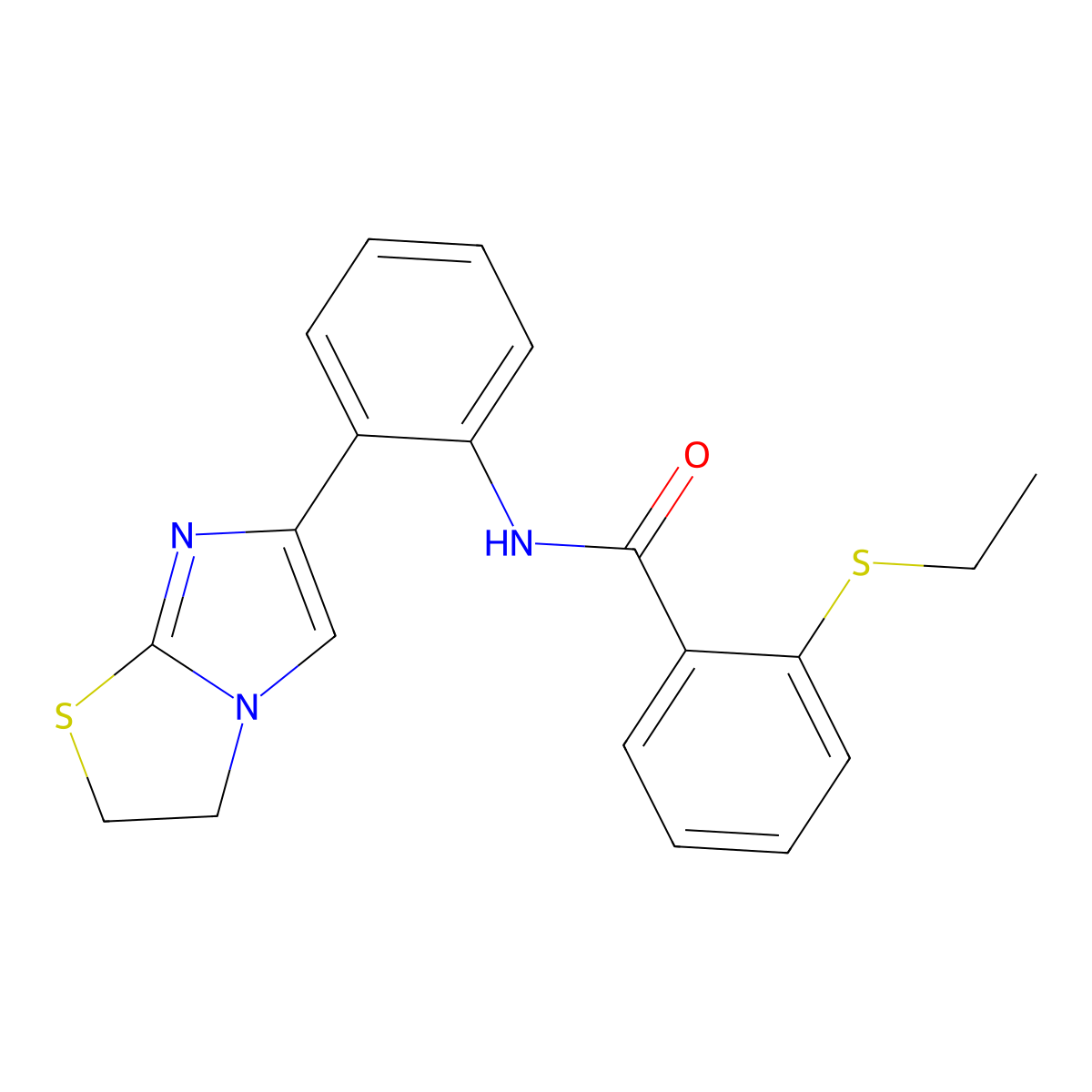 N-(2-(2,3-dihydroimidazo[2,1-b]thiazol-6-yl)phenyl)-2-(ethylthio)benzamide molecular structure, CAS 2034383-06-5