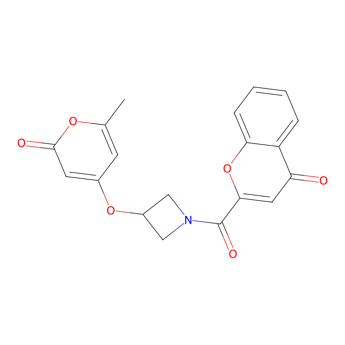 2-{3-[(6-methyl-2-oxo-2H-pyran-4-yl)oxy]azetidine-1-carbonyl}-4H-chromen-4-one molecular structure, CAS 2034383-07-6