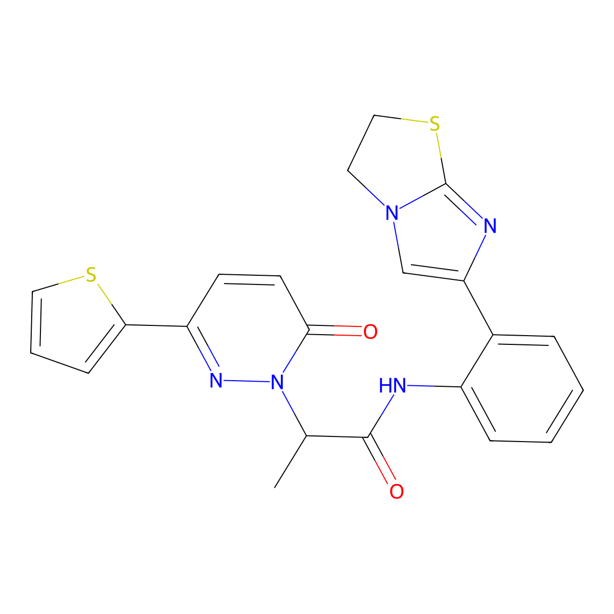 N-(2-(2,3-dihydroimidazo[2,1-b]thiazol-6-yl)phenyl)-2-(6-oxo-3-(thiophen-2-yl)pyridazin-1(6H)-yl)propanamide molecular structure, CAS 2034383-20-3