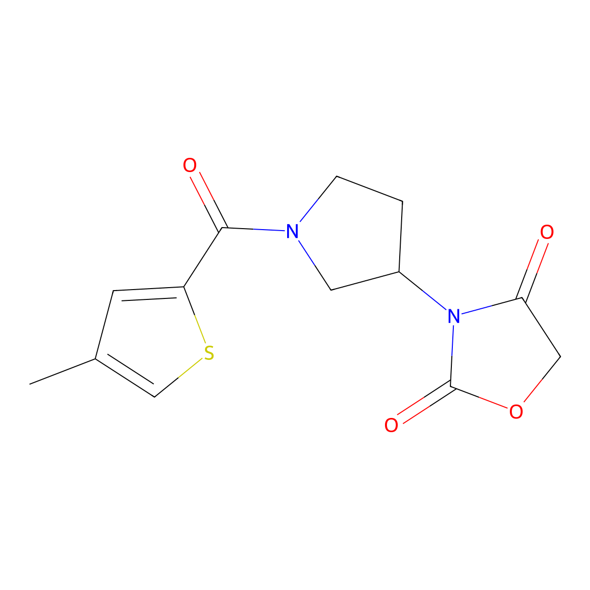 3-(1-(4-Methylthiophene-2-carbonyl)pyrrolidin-3-yl)oxazolidine-2,4-dione molecular structure, CAS 2034383-21-4