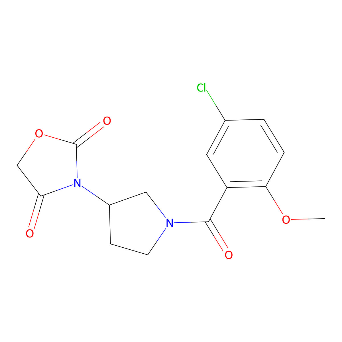 3-(1-(5-Chloro-2-methoxybenzoyl)pyrrolidin-3-yl)oxazolidine-2,4-dione molecular structure, CAS 2034383-35-0