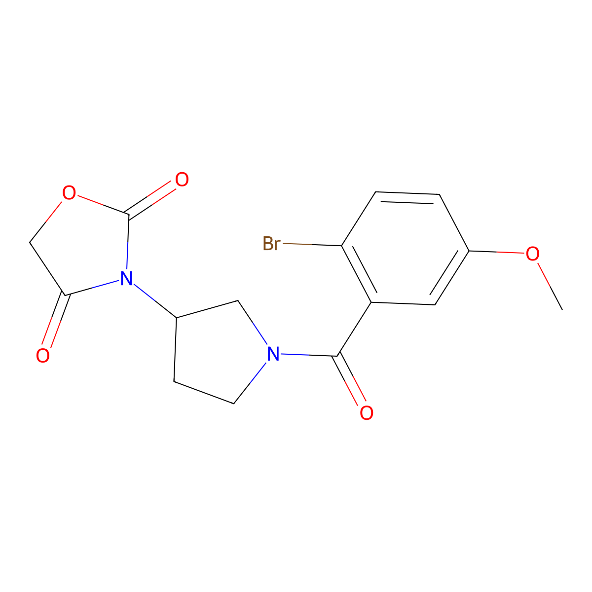 3-(1-(2-Bromo-5-methoxybenzoyl)pyrrolidin-3-yl)oxazolidine-2,4-dione molecular structure, CAS 2034383-51-0