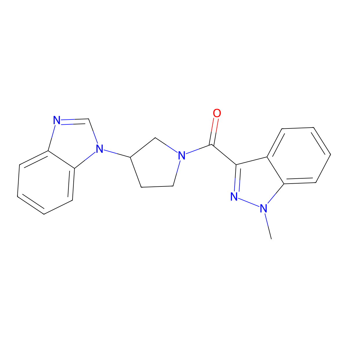 (3-(1H-benzo[d]imidazol-1-yl)pyrrolidin-1-yl)(1-methyl-1H-indazol-3-yl)methanone molecular structure, CAS 2034383-67-8