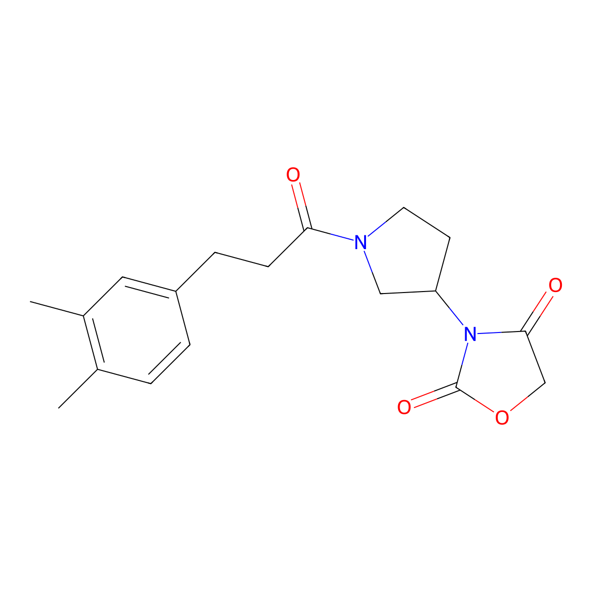 3-(1-(3-(3,4-Dimethylphenyl)propanoyl)pyrrolidin-3-yl)oxazolidine-2,4-dione molecular structure, CAS 2034383-70-3
