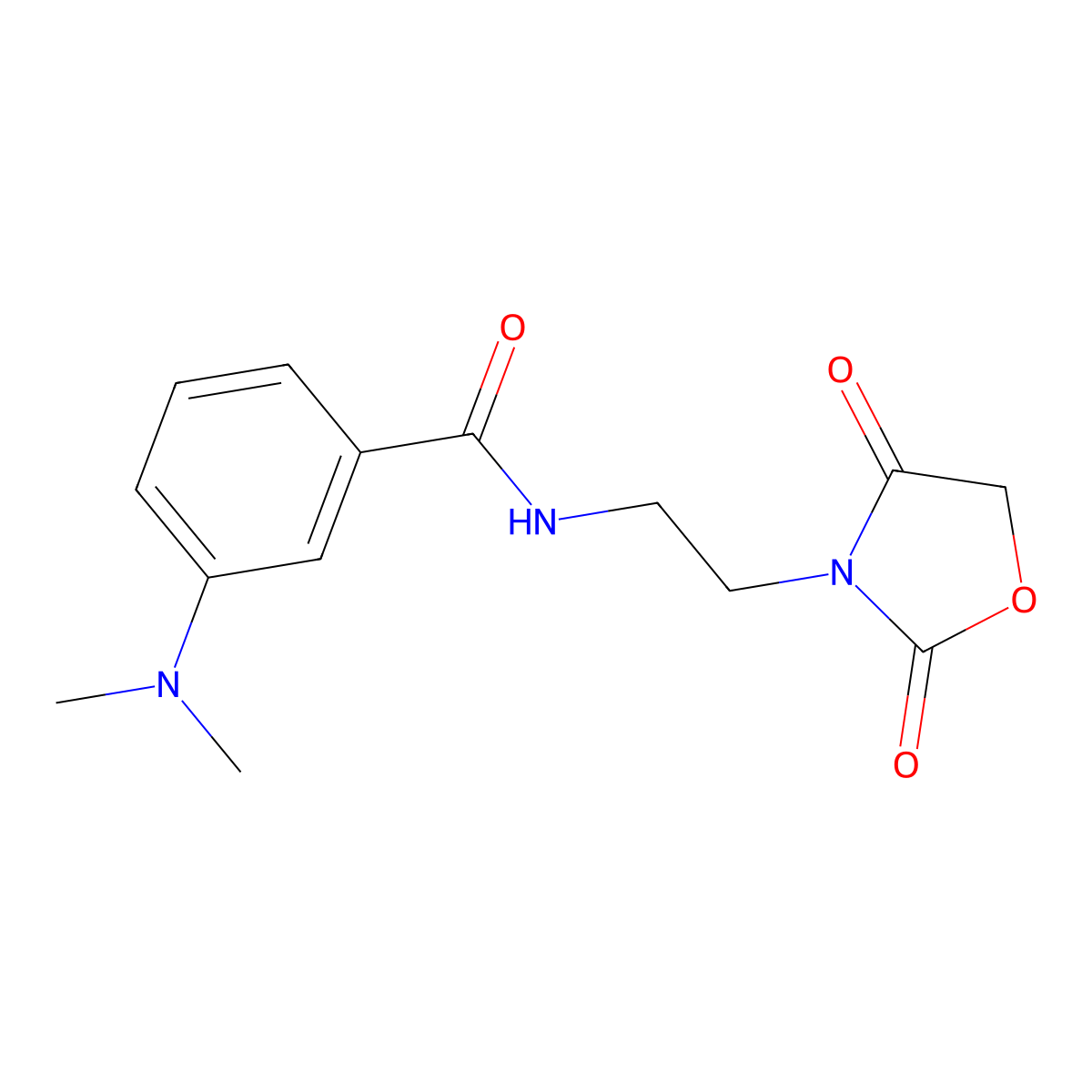 3-(dimethylamino)-N-(2-(2,4-dioxooxazolidin-3-yl)ethyl)benzamide molecular structure, CAS 2034383-76-9