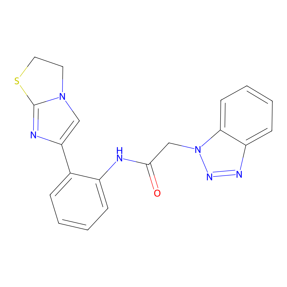2-(1H-benzo[d][1,2,3]triazol-1-yl)-N-(2-(2,3-dihydroimidazo[2,1-b]thiazol-6-yl)phenyl)acetamide molecular structure, CAS 2034383-83-8