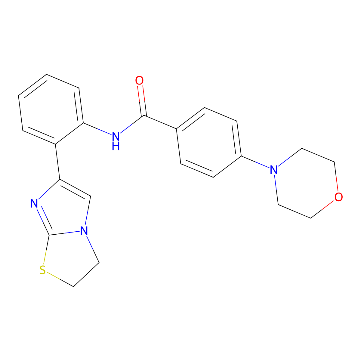 N-(2-(2,3-dihydroimidazo[2,1-b]thiazol-6-yl)phenyl)-4-morpholinobenzamide molecular structure, CAS 2034383-91-8