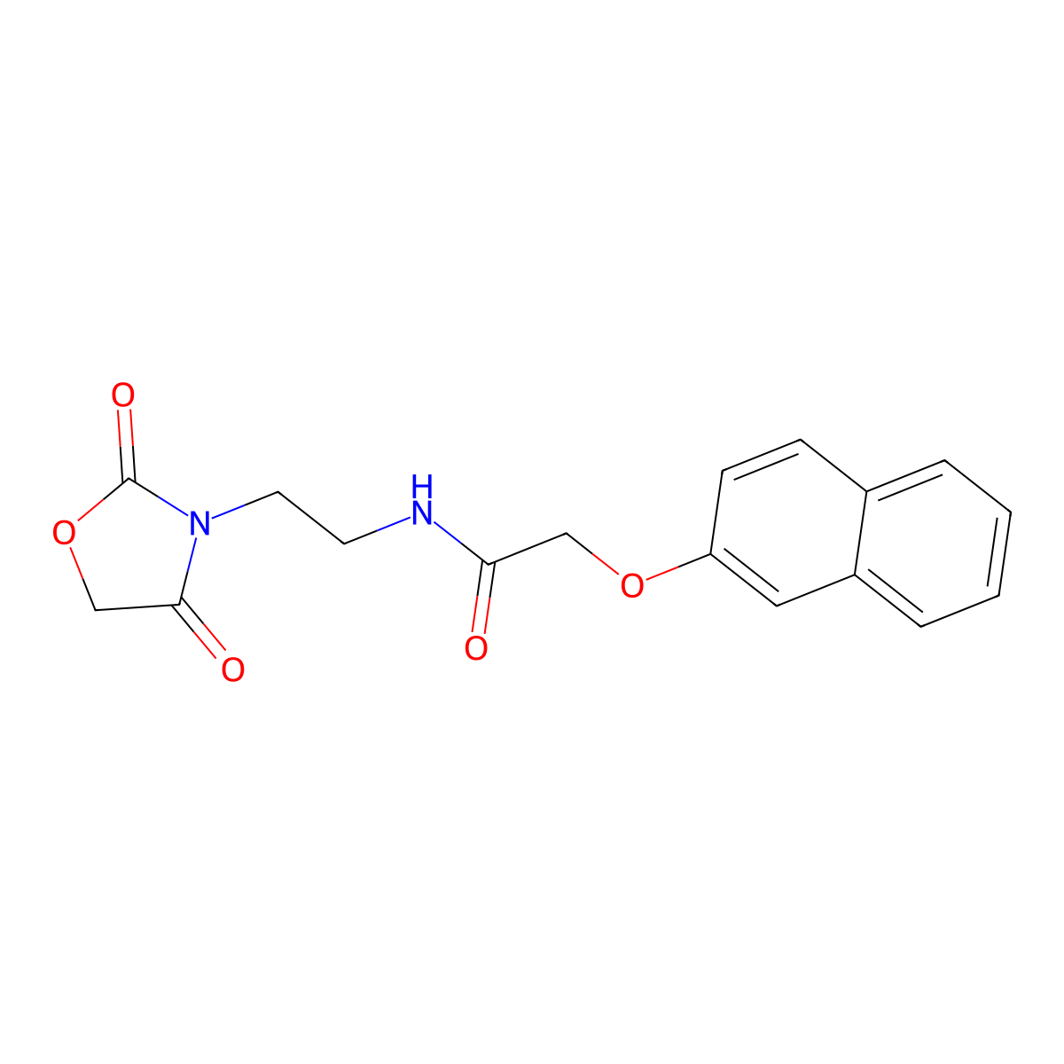 N-(2-(2,4-dioxooxazolidin-3-yl)ethyl)-2-(naphthalen-2-yloxy)acetamide molecular structure, CAS 2034383-94-1