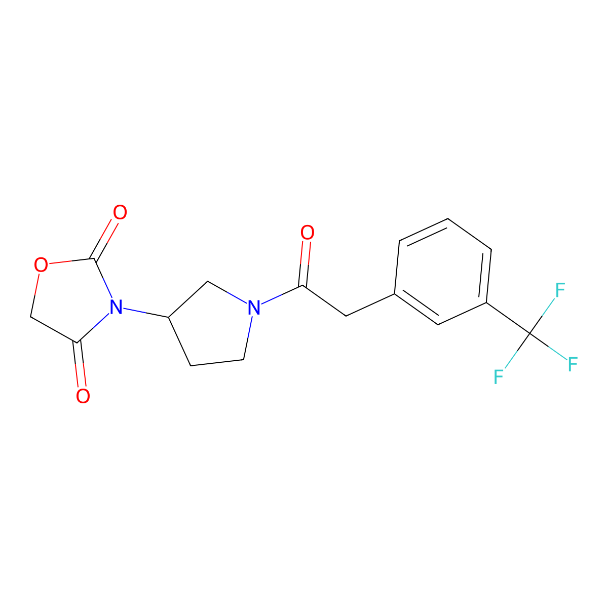 3-(1-(2-(3-(Trifluoromethyl)phenyl)acetyl)pyrrolidin-3-yl)oxazolidine-2,4-dione molecular structure, CAS 2034384-04-6