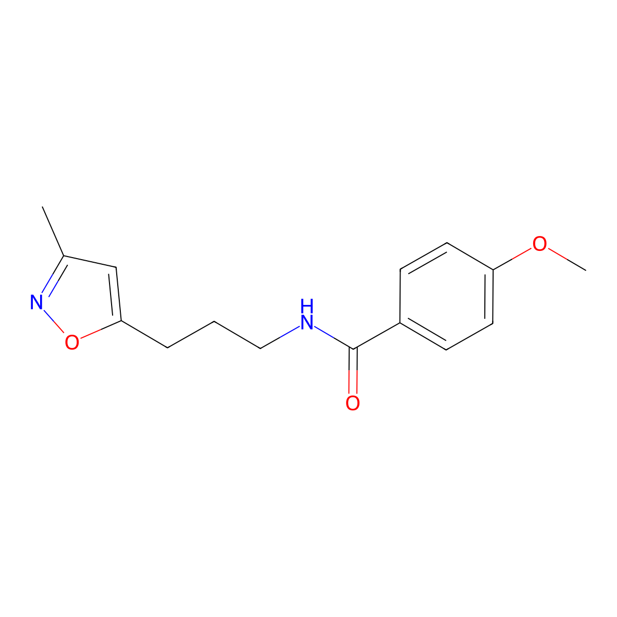 4-methoxy-N-(3-(3-methylisoxazol-5-yl)propyl)benzamide molecular structure, CAS 2034384-10-4