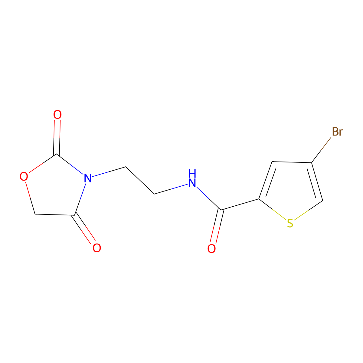 4-bromo-N-(2-(2,4-dioxooxazolidin-3-yl)ethyl)thiophene-2-carboxamide molecular structure, CAS 2034384-18-2