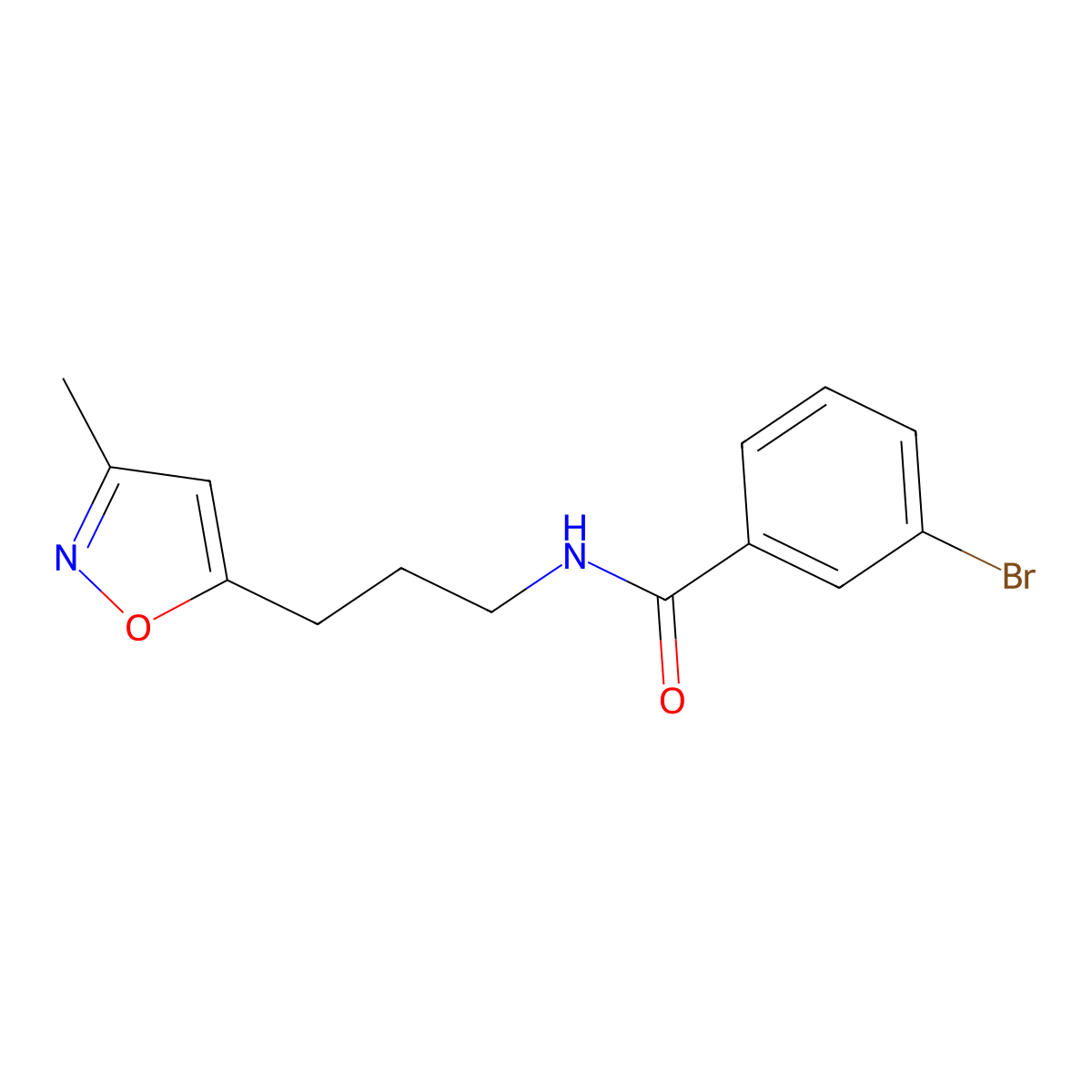 3-bromo-N-(3-(3-methylisoxazol-5-yl)propyl)benzamide molecular structure, CAS 2034384-20-6