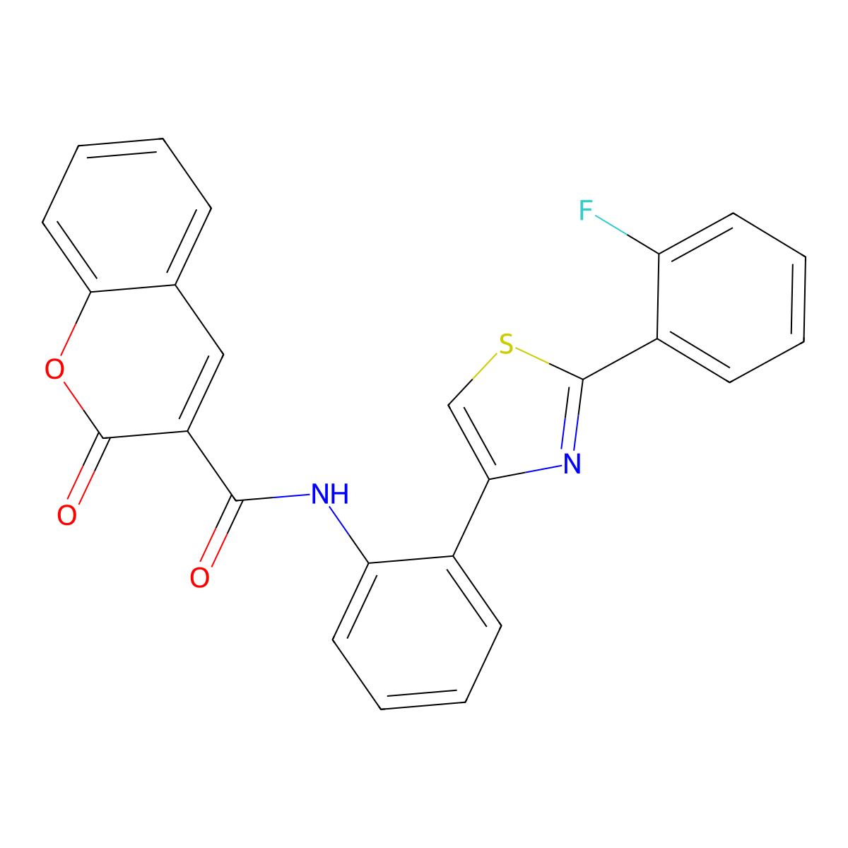 N-(2-(2-(2-fluorophenyl)thiazol-4-yl)phenyl)-2-oxo-2H-chromene-3-carboxamide molecular structure, CAS 2034384-25-1
