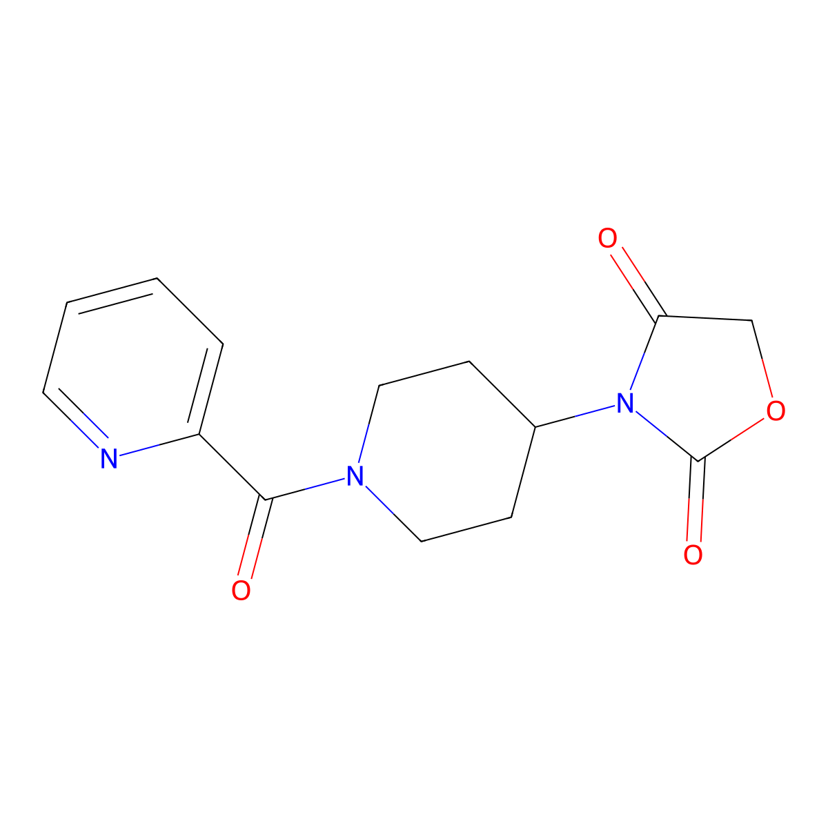 3-(1-Picolinoylpiperidin-4-yl)oxazolidine-2,4-dione molecular structure, CAS 2034384-45-5