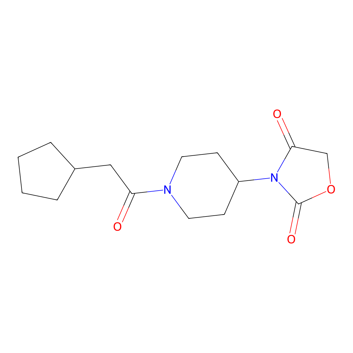3-(1-(2-Cyclopentylacetyl)piperidin-4-yl)oxazolidine-2,4-dione molecular structure, CAS 2034384-51-3