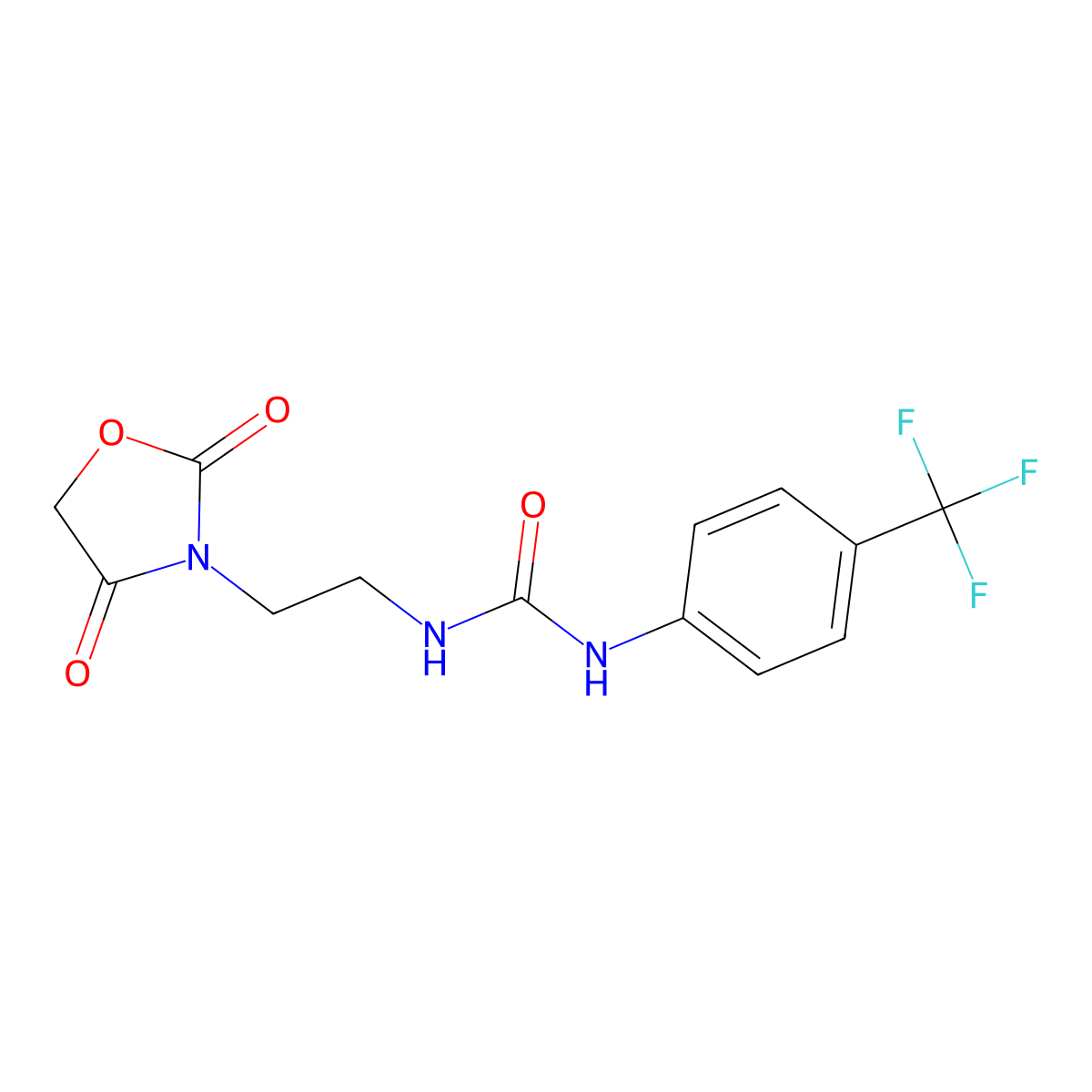 3-[2-(2,4-Dioxo-1,3-oxazolidin-3-yl)ethyl]-1-[4-(trifluoromethyl)phenyl]urea molecular structure, CAS 2034384-56-8