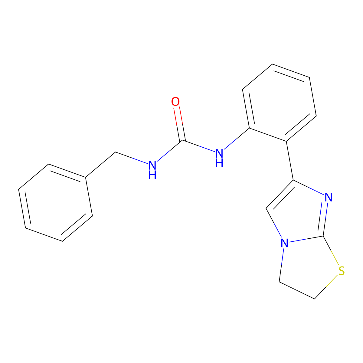 1-Benzyl-3-(2-(2,3-dihydroimidazo[2,1-b]thiazol-6-yl)phenyl)urea molecular structure, CAS 2034384-69-3