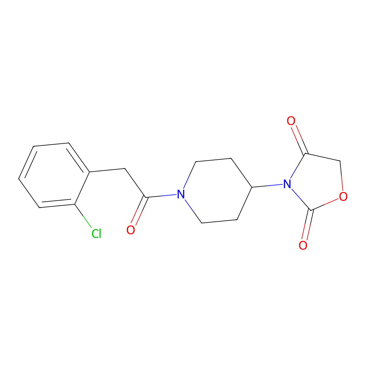 3-(1-(2-(2-Chlorophenyl)acetyl)piperidin-4-yl)oxazolidine-2,4-dione molecular structure, CAS 2034384-71-7