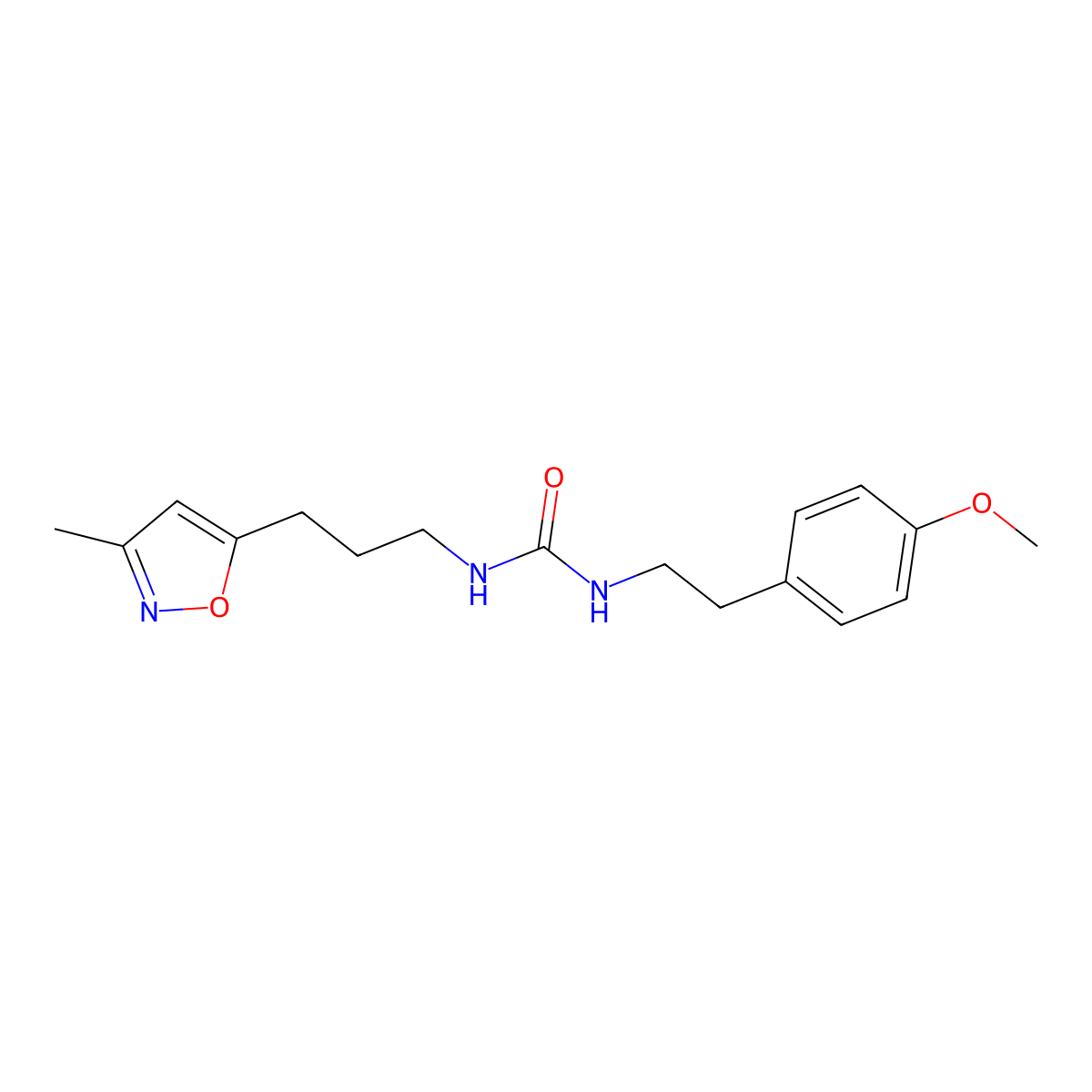 1-(4-Methoxyphenethyl)-3-(3-(3-methylisoxazol-5-yl)propyl)urea molecular structure, CAS 2034384-82-0
