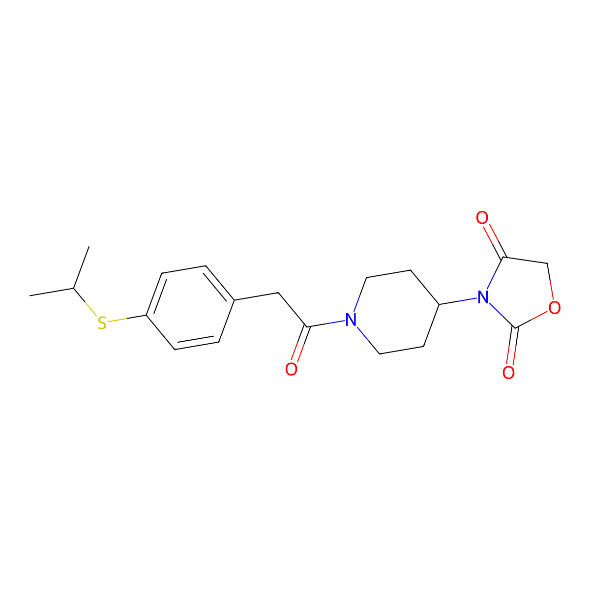 3-(1-(2-(4-(Isopropylthio)phenyl)acetyl)piperidin-4-yl)oxazolidine-2,4-dione molecular structure, CAS 2034384-84-2
