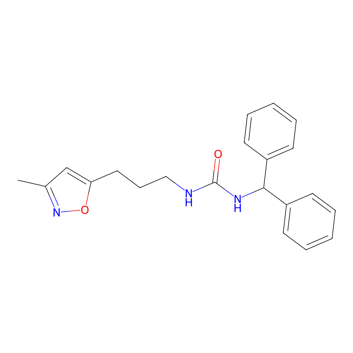 1-Benzhydryl-3-(3-(3-methylisoxazol-5-yl)propyl)urea molecular structure, CAS 2034384-96-6