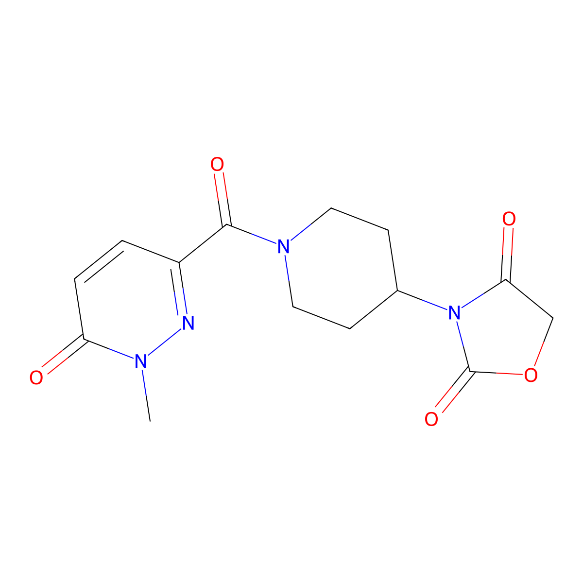 3-(1-(1-Methyl-6-oxo-1,6-dihydropyridazine-3-carbonyl)piperidin-4-yl)oxazolidine-2,4-dione molecular structure, CAS 2034385-29-8
