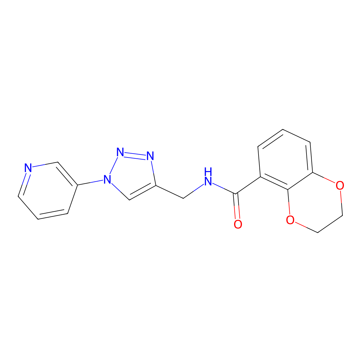 N-((1-(pyridin-3-yl)-1H-1,2,3-triazol-4-yl)methyl)-2,3-dihydrobenzo[b][1,4]dioxine-5-carboxamide molecular structure, CAS 2034385-45-8