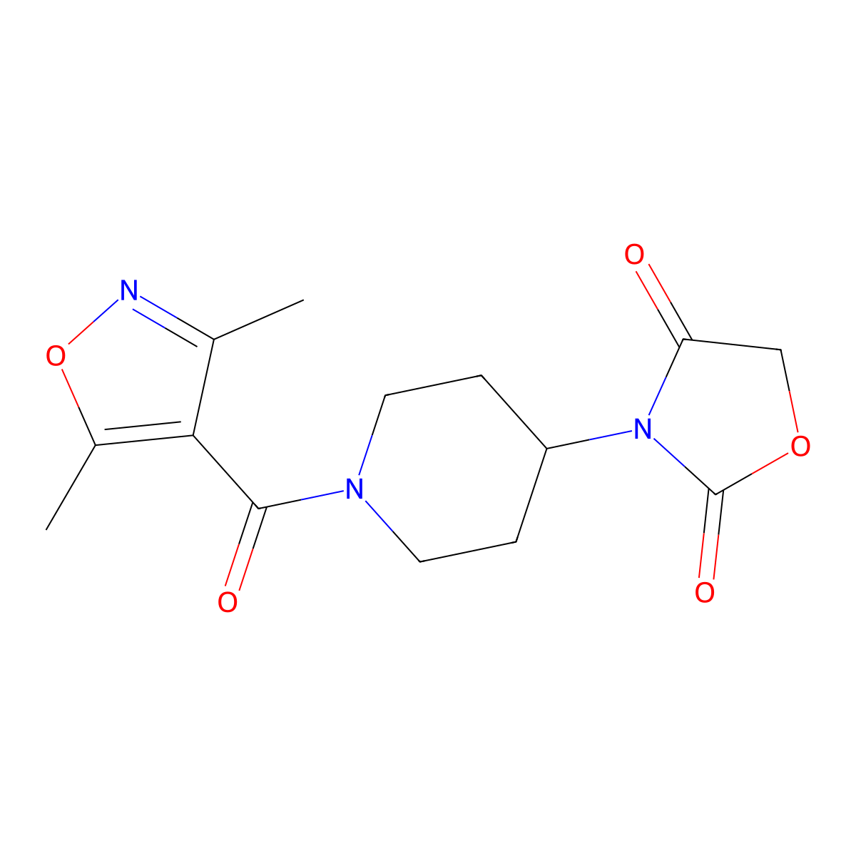 3-(1-(3,5-Dimethylisoxazole-4-carbonyl)piperidin-4-yl)oxazolidine-2,4-dione molecular structure, CAS 2034385-46-9