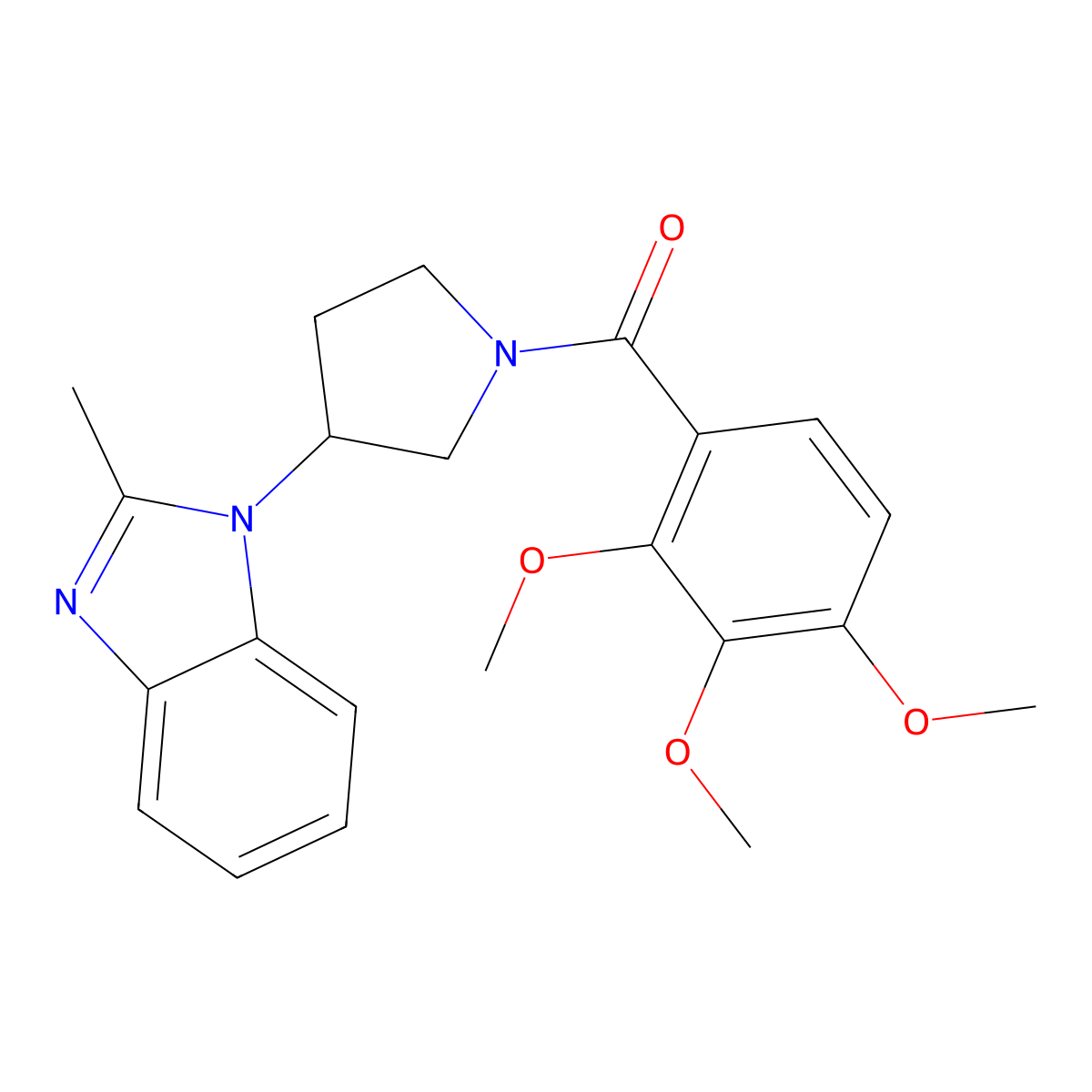 (3-(2-methyl-1H-benzo[d]imidazol-1-yl)pyrrolidin-1-yl)(2,3,4-trimethoxyphenyl)methanone molecular structure, CAS 2034385-75-4