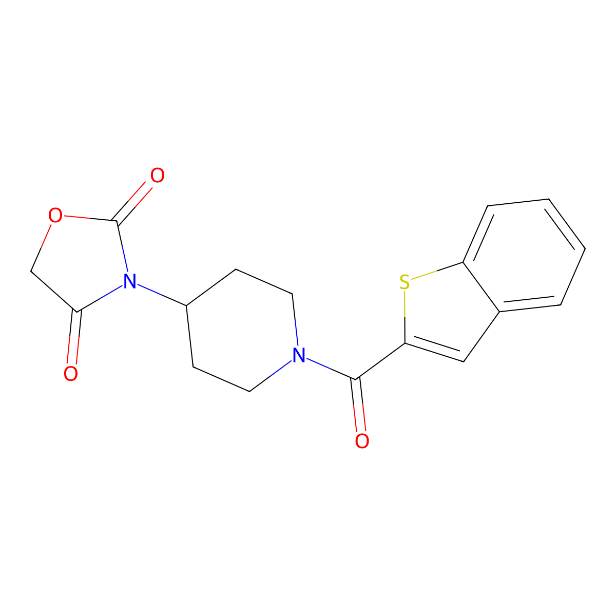 3-(1-(Benzo[b]thiophene-2-carbonyl)piperidin-4-yl)oxazolidine-2,4-dione molecular structure, CAS 2034385-85-6