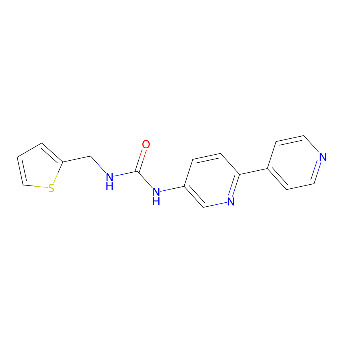 1-{[2,4'-Bipyridine]-5-yl}-3-[(thiophen-2-yl)methyl]urea molecular structure, CAS 2034385-87-8